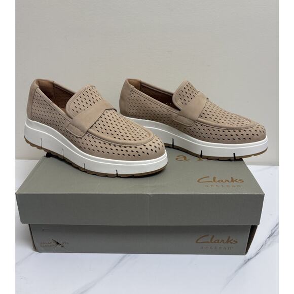 Clarks Artisan Womens Leather Platform Loafers Tan Sporty Comfort Size 8 - Picture 2 of 11